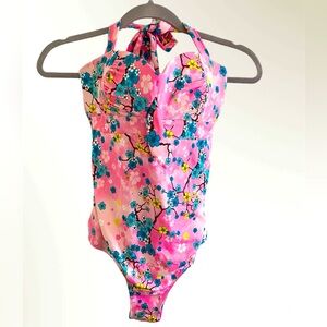 Hot Topic Midnight Hour floral one piece bathing suit